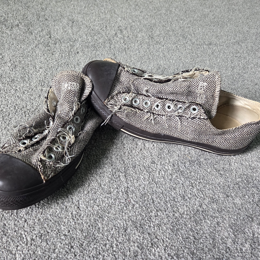 Converse All Star Distressed Herringbone Sneakers | Men’s 9.5 Women’s 11 - Picture 1 of 8